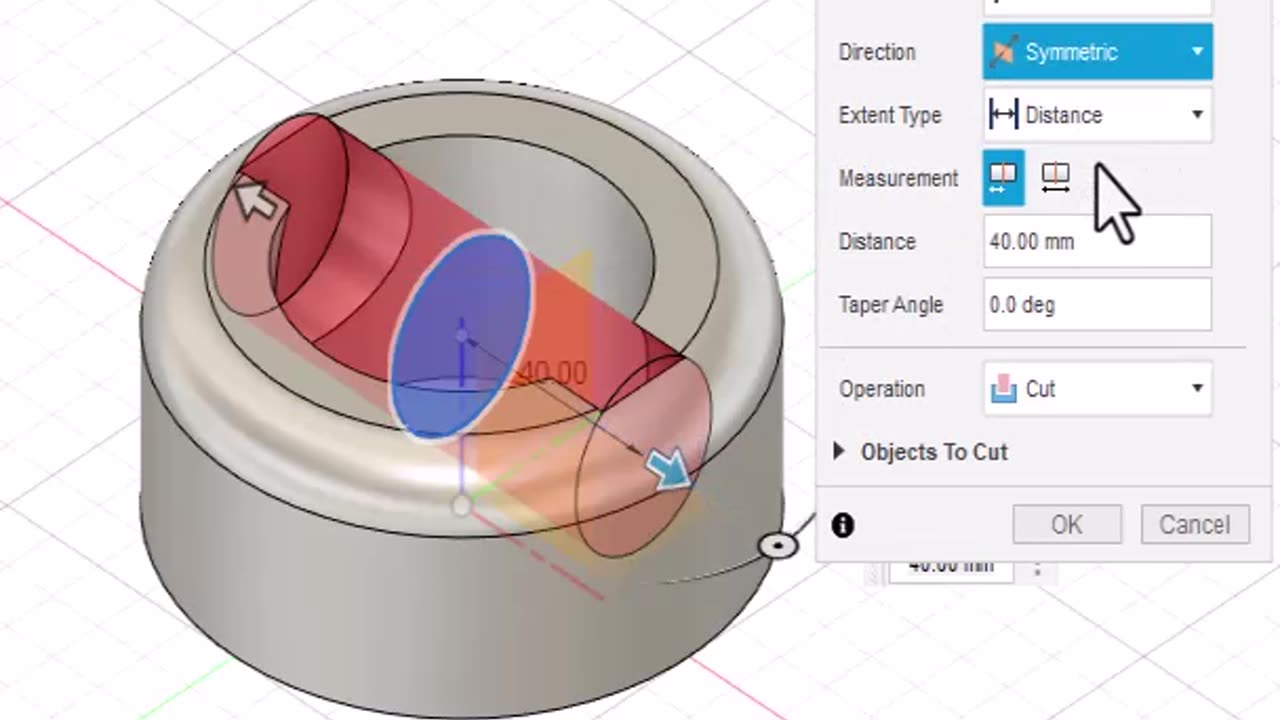 Fusion 360: Extruding in two directions