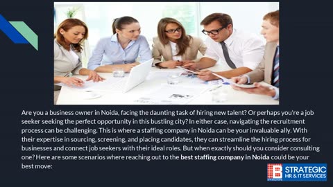 When Should You Consult a Staffing Company in Noida?