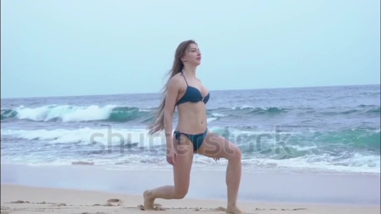 Beach bikini modelling and fun