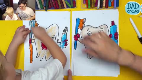 VERY VERY EASY METHOD TO DRAW ✍️ TOOTH,TOOTH PASTE AND TOOTH BRUSH ✍️📘🤷‍♀️