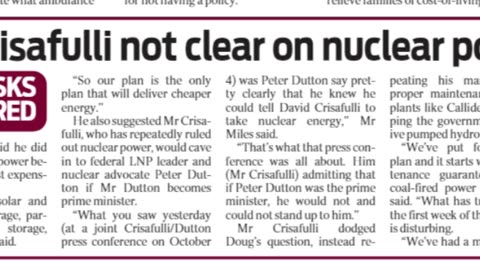 Artful dodger Crisafulli not clear on nuclear power backing