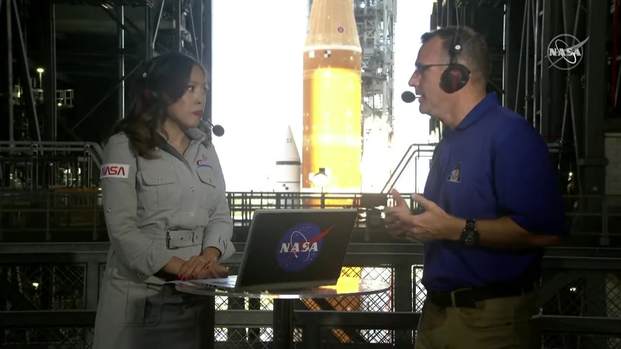 NASA discusses rollout of new SLS moon rocket at Kennedy Space Center