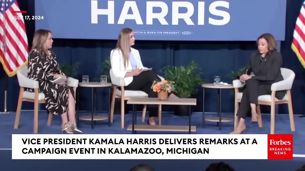 JUST IN- Vice President Kamala Harris Delivers Remarks At Campaign Event In Kalamazoo, Michigan
