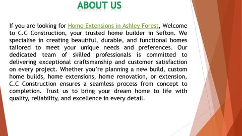 If you are looking for Home Extensions in Ashley Forest