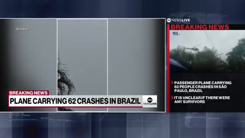 Plane with 62 people aboard crashes in fiery wreck in Brazil's Sao Paulo state