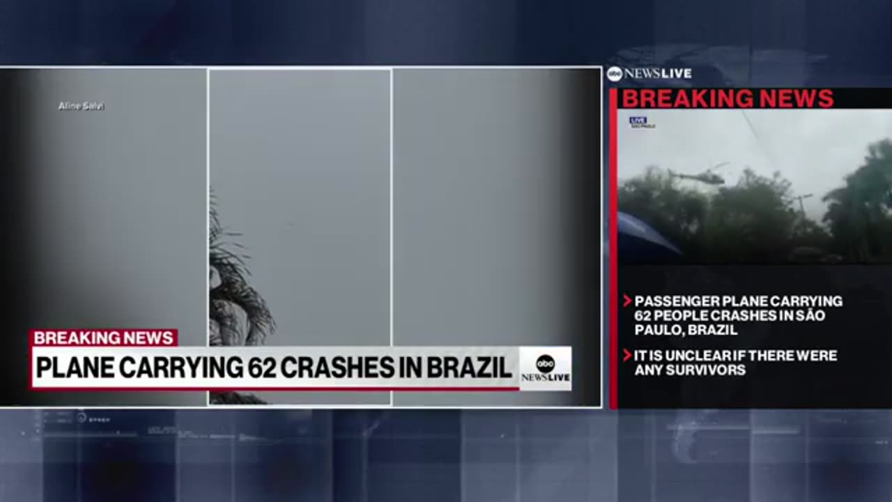 Plane with 62 people aboard crashes in fiery wreck in Brazil's Sao Paulo state
