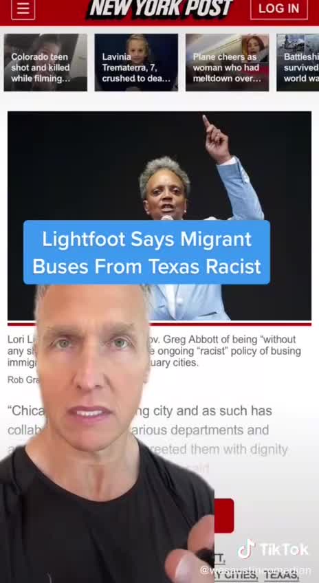 Lightfoot Says Texas Migrant Buses are Racist 🙄