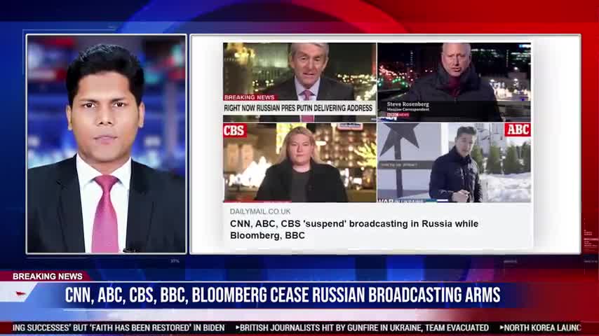 CNN, ABC, CBS, BBC, Bloomberg: Major news outlets halts their operations in Russia