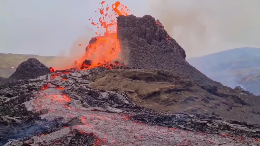 Volcano Breaking Off In Iceland Best Footage