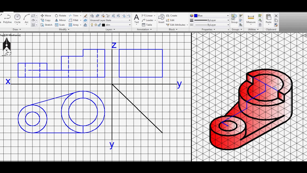 3D AutoCAD training 3-13آموزش اتوکد سه بعدی