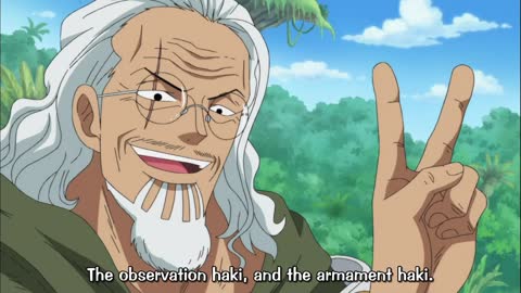 One Piece – Silvers Rayleigh demonstrates Armament Haki to Luffy