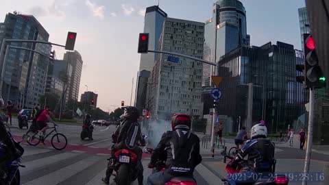 Pedestrian Attacks Motorcycle Parade