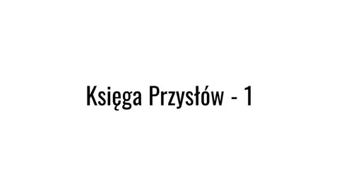 Księga Przysłów -1