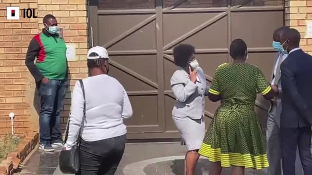 Outside the house of the late Joburg Mayor Jolidee Matongo in Lenasia South