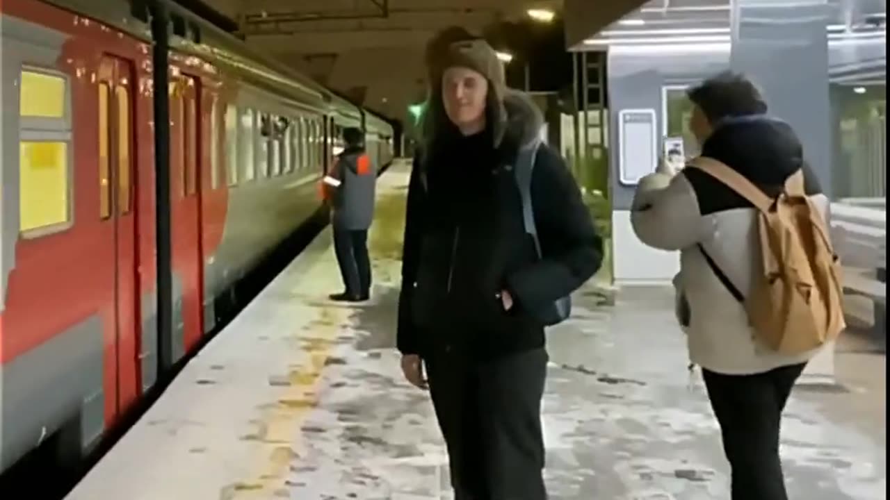 High five at the train station