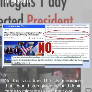 Fact Check: NYC Did NOT Announce It Would Stop Providing All Food Aid To Migrants
