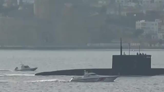 Russian submarine crosses Dardanelles for military exercises in Black Sea