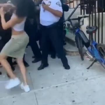 Degenerate Young Woman Slaps Cop, Gets Slapped Back
