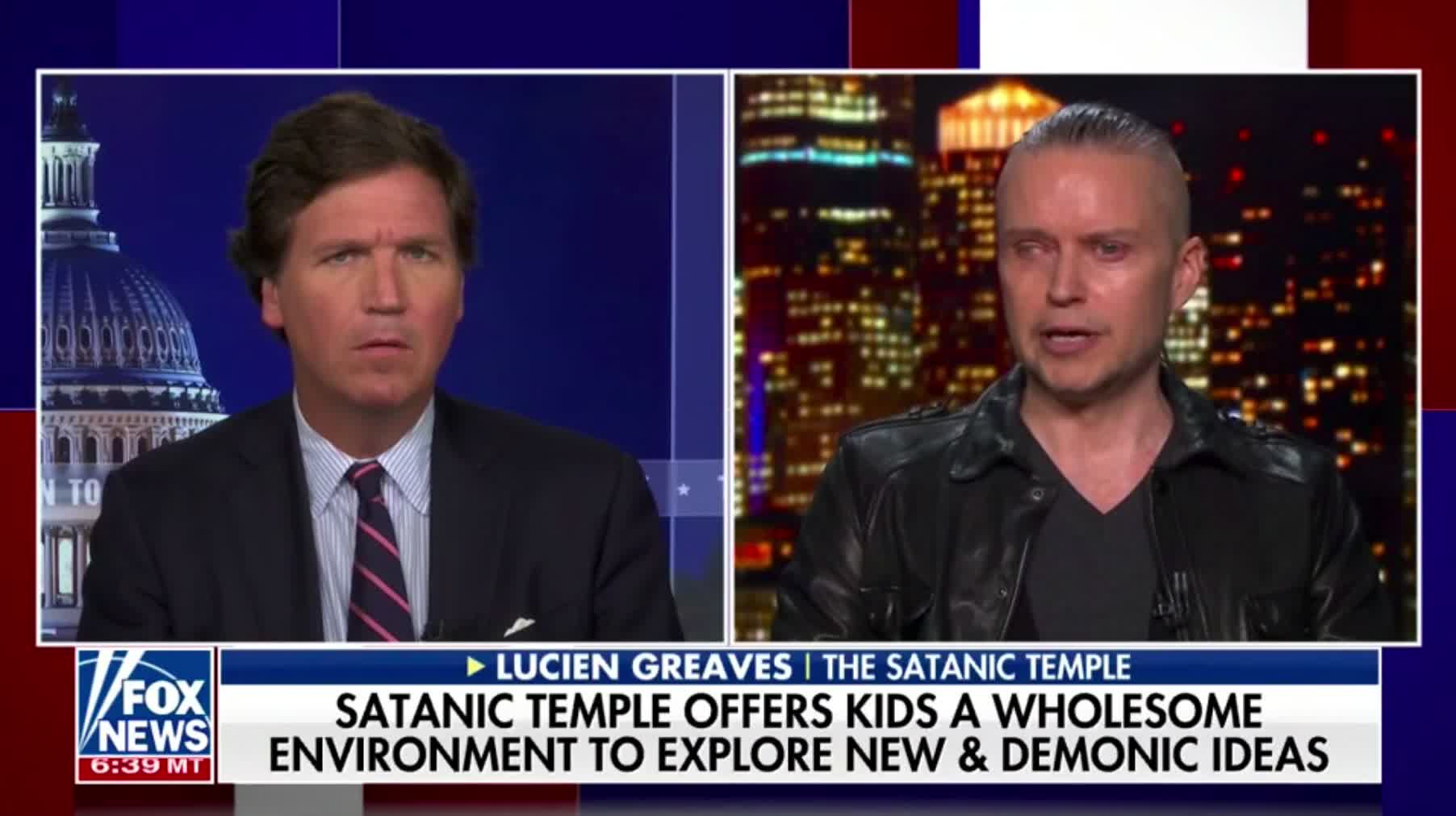 Lucien Greaves discusses an elementary school’s controversial “Satan Club” with Tucker Carlson