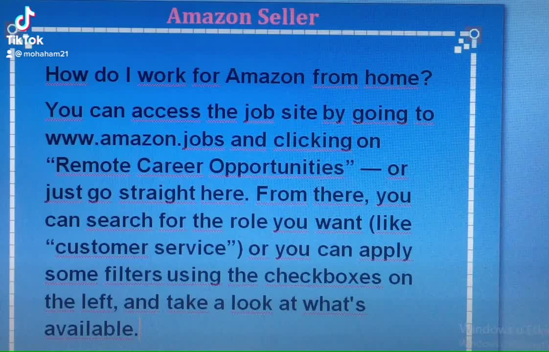 How do I work for Amazon from home?