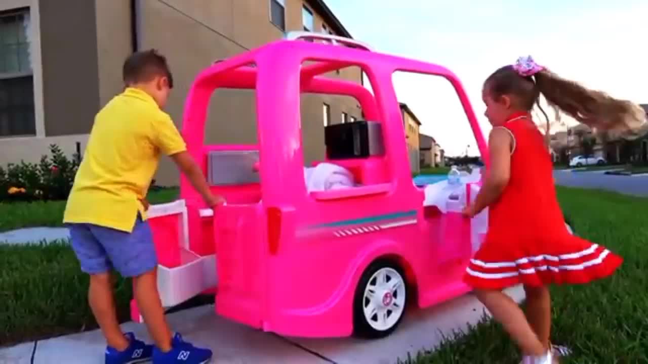 Diana_and_her_Barbie_car_-_Camping_adventure funny videos