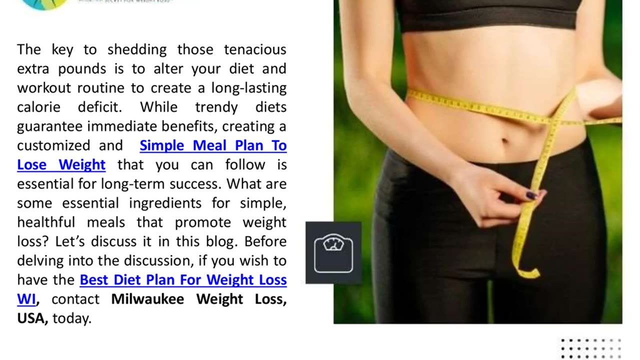 Important Components Of A Simple Meal Plan To Lose Weight