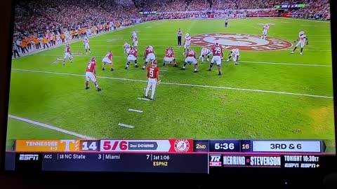 Alabama 21 Tennessee 14