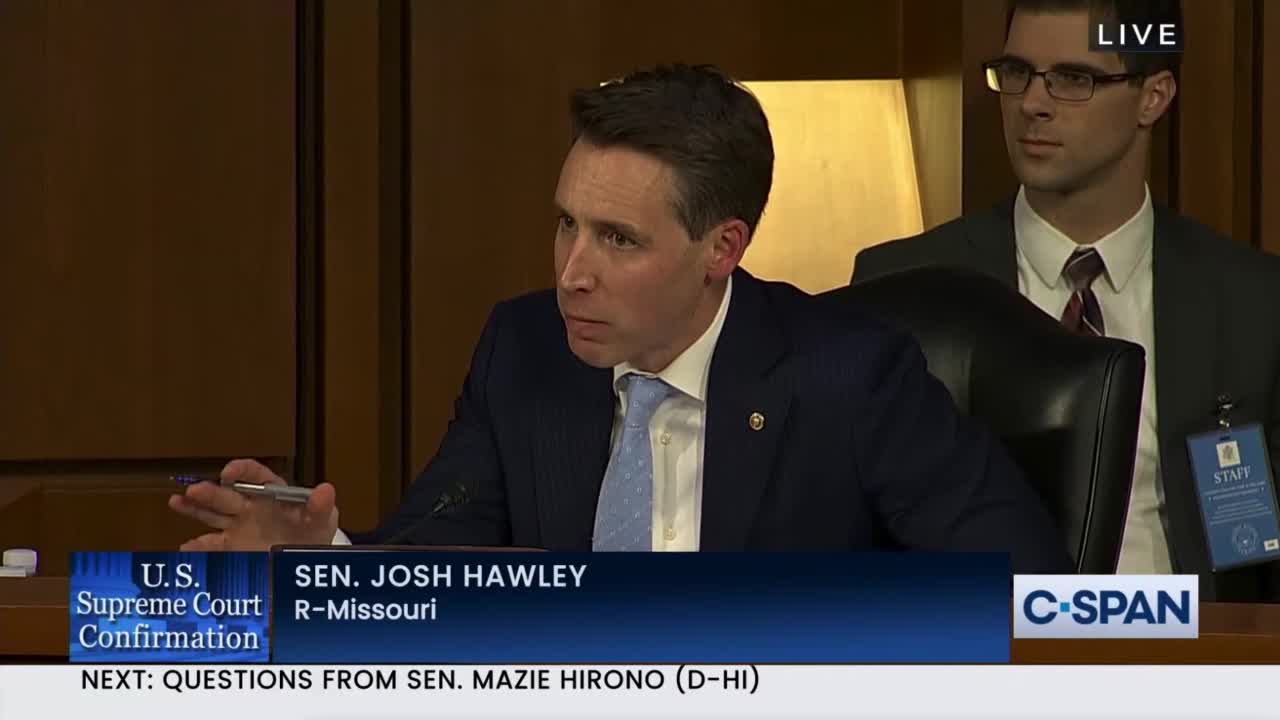 Hawley DESTROYS Biden's SCOTUS Nominee Over Her Crazy Logic