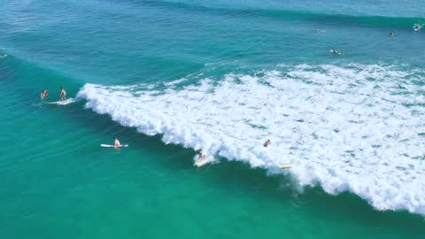 People Surfing On The Beach