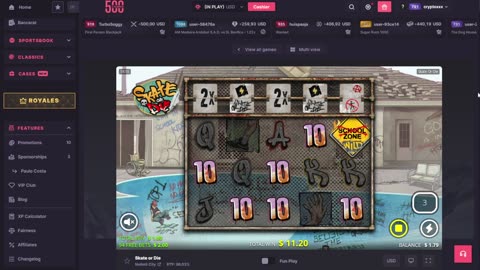 500 Casino - $1000 deposit / 100 Free Spins