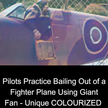 Pilots Practice Bailing Out of a Fighter Plane Using Giant Fan - Unique COLOURIZED Footage 🛩️🪂🎥