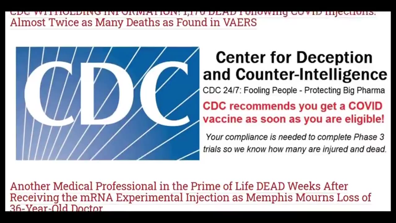 VACCINE DEATHS - 25,212 INJURED - FOLLOWING COVID KILL SHOT - CDC