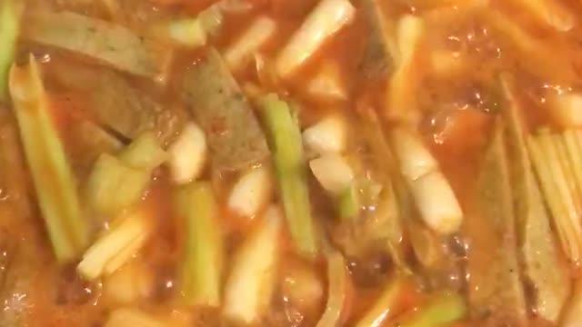 cooking tteokbokki in korea