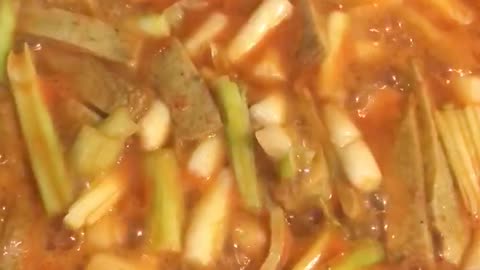 cooking tteokbokki in korea