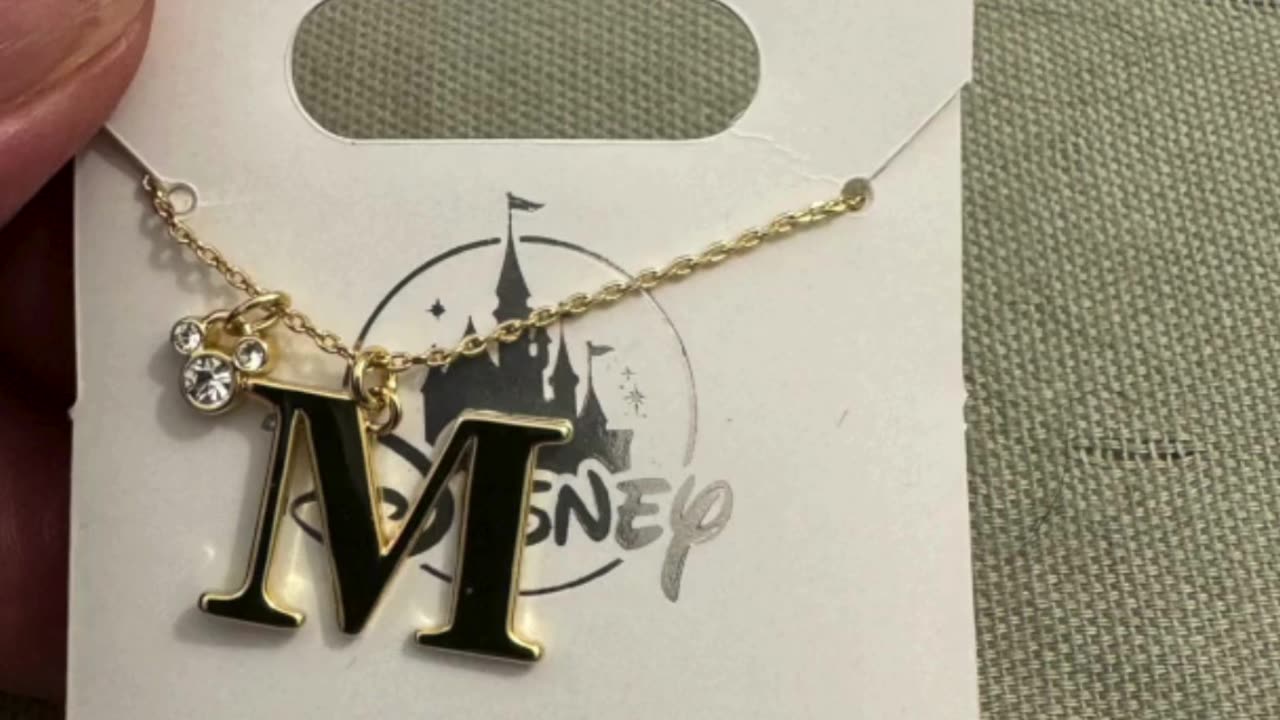 Disney Parks Mickey Mouse Letter M Gold Color Necklace #shorts