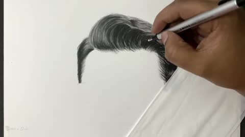 The Hairstyle Of The Figure In The Portrait Painting Is Finished.