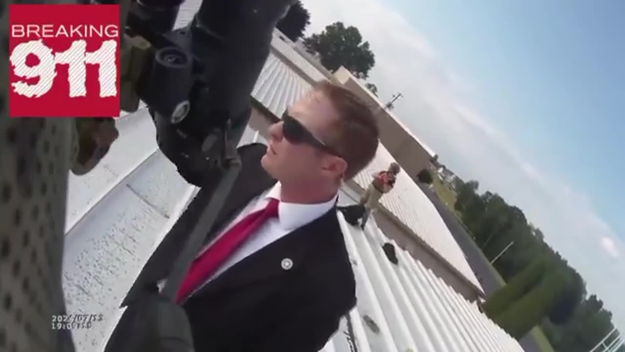 Bodycam footage from roof following attempted assassination of President Trump