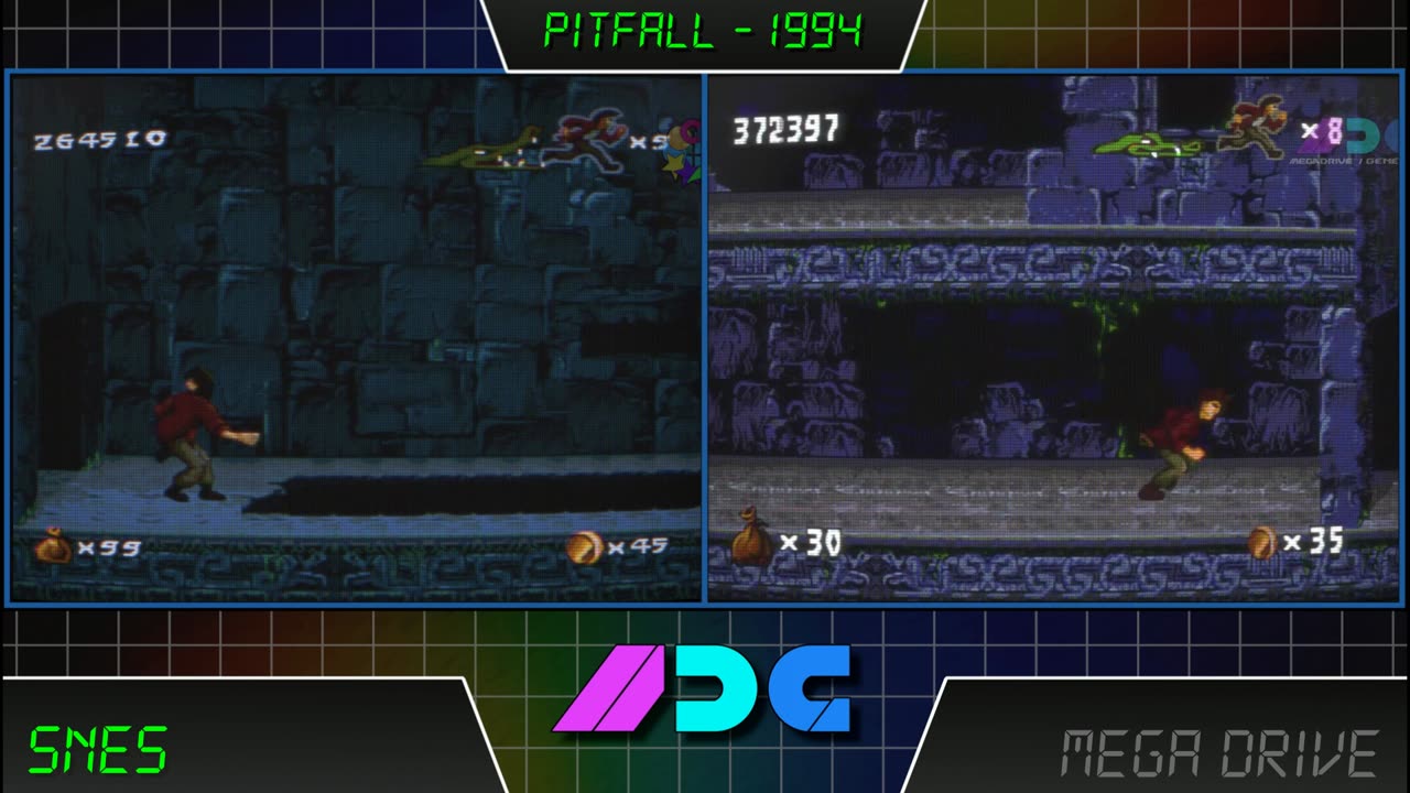 Pitfall: The Mayan Adventure - Mega Drive #Vs Snes #LongPlay #Comparison