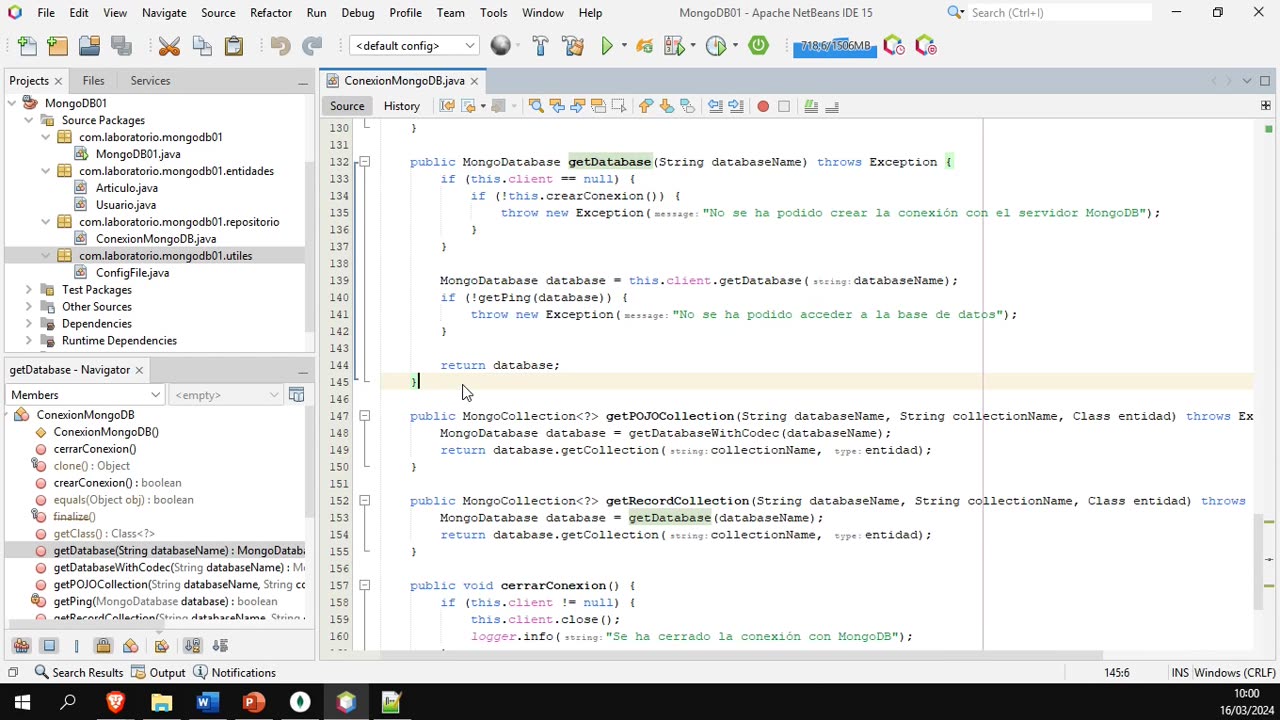 Conectando Java y MongoDB 6. Operaciones sobre una base de datos