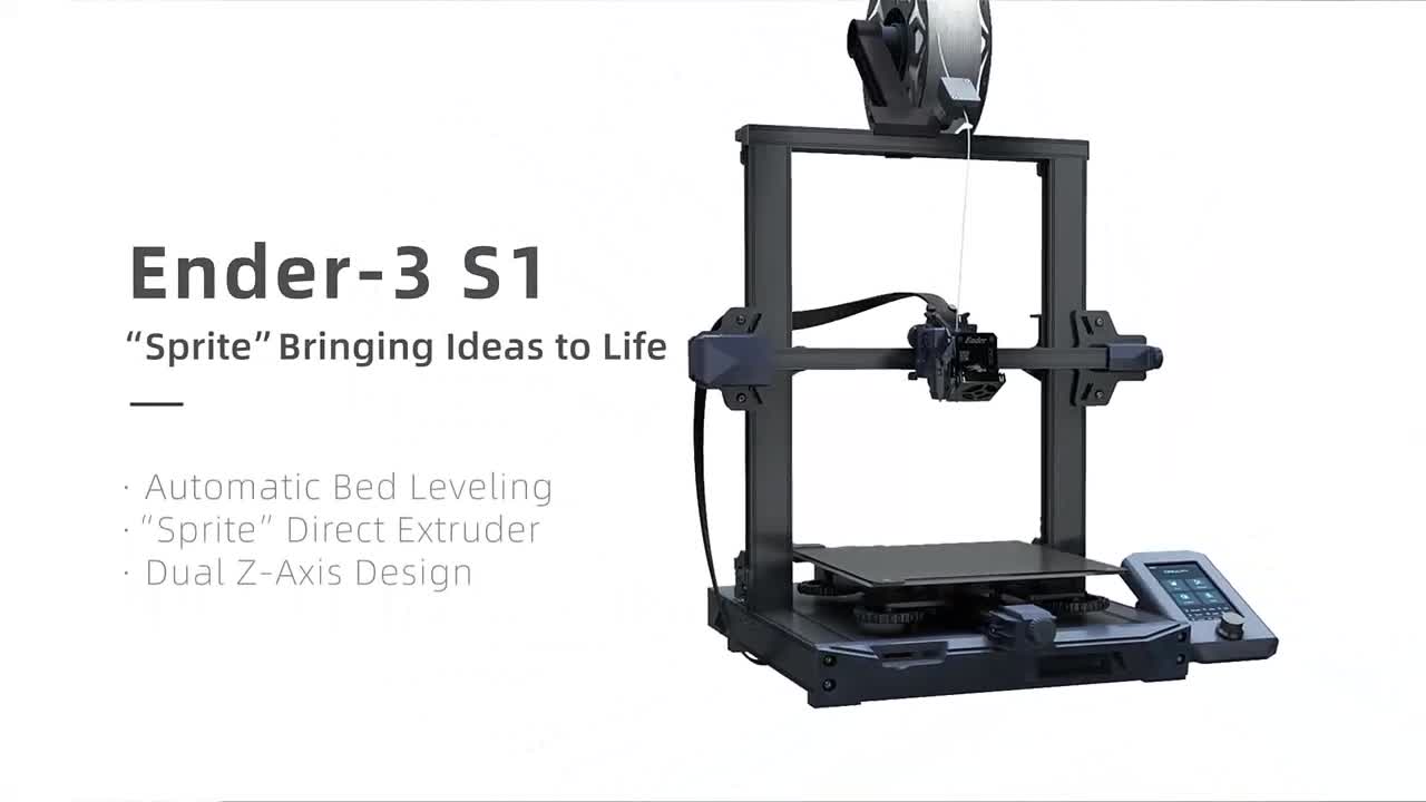 ☄️ CREALITY Ender-3 S1 Direct Drive 3D Printer Dual-Gear Extruder Dual Z-Axis 32Bit Silent CR Touch