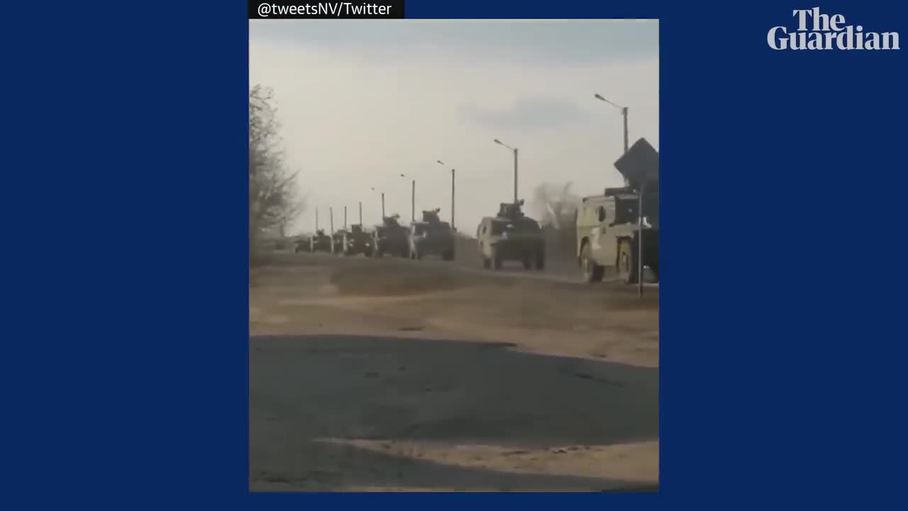 Video shows Ukrainian ‘tank man’ trying to block Russian military convoy