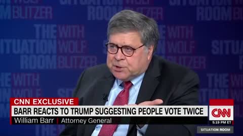 ▶ EXTRAIT-RQ + LIENS parus (16 oct 22) : Barr reacts to Trump suggesting people vote twice