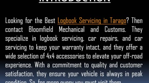 Best Logbook Servicing in Tarago