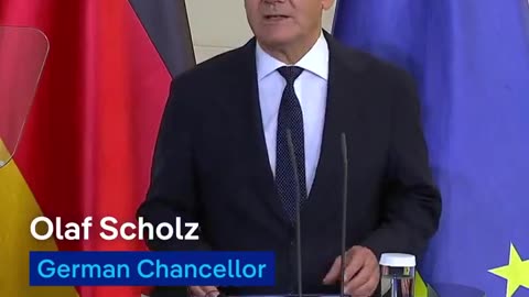 German Chancellor standing there, thanking the guy responsible for blowing up Germany's lifeline