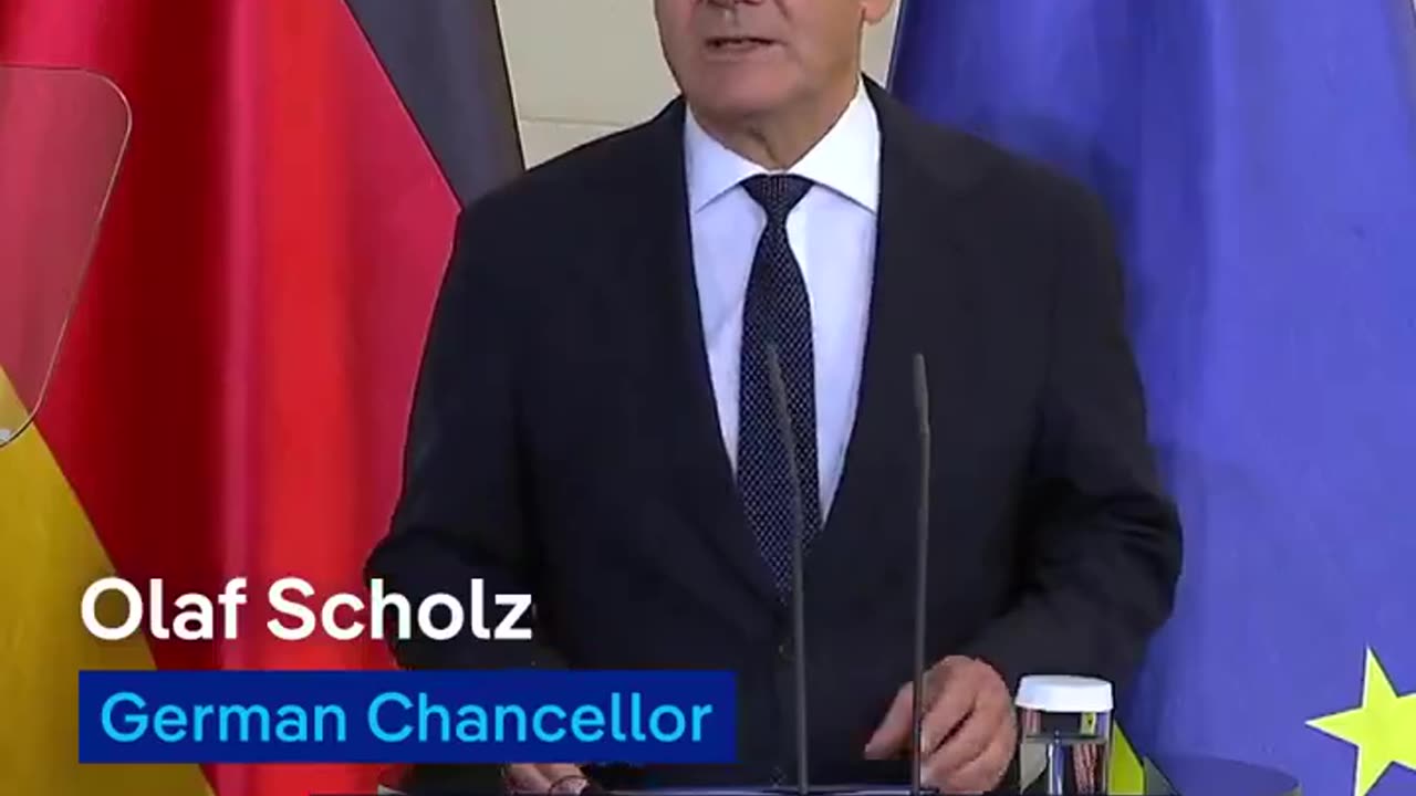 German Chancellor standing there, thanking the guy responsible for blowing up Germany's lifeline