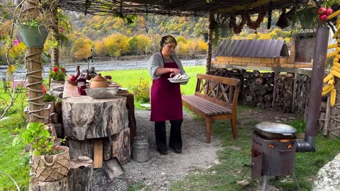 Pomegranate Jam and Fried Fish in the Mountains! The Variety Of Tastes Of Nature