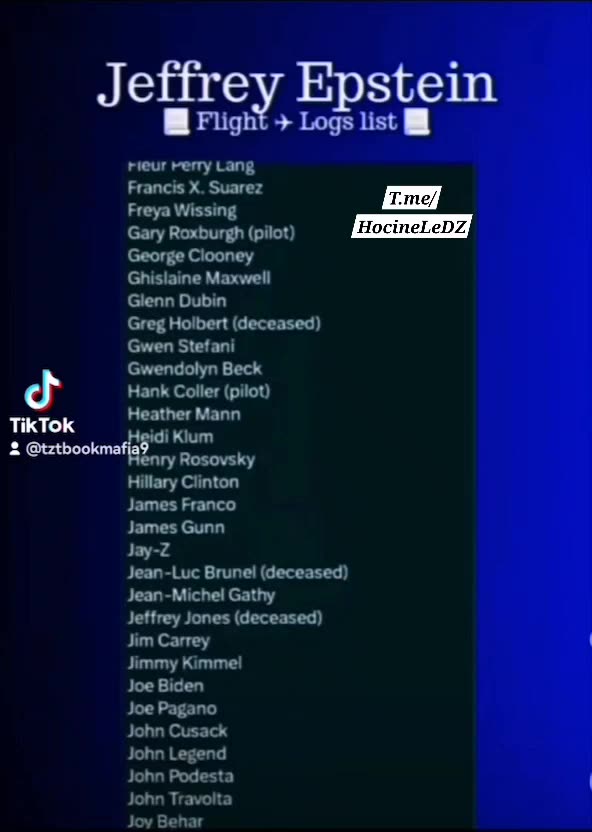 Découvrez certains des noms présumés des journaux de vol de Jeffrey Epstein.