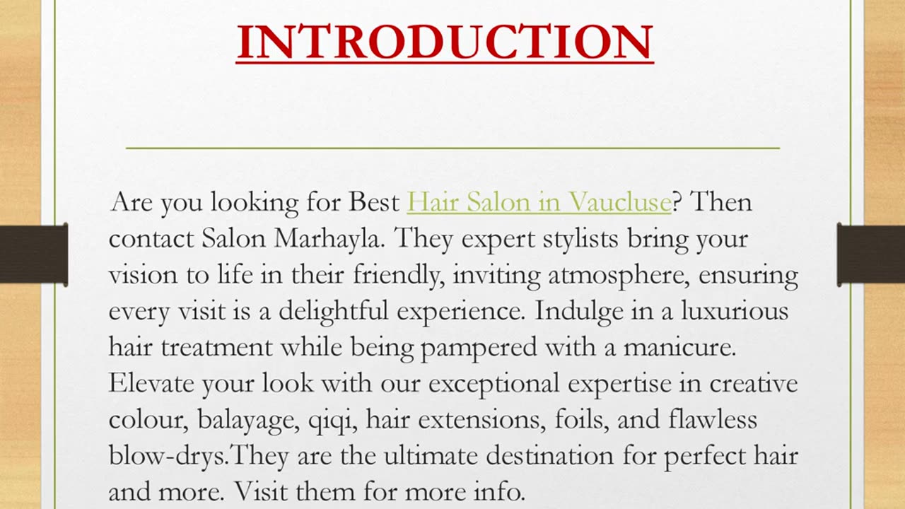 Top Hair Salon in Vaucluse