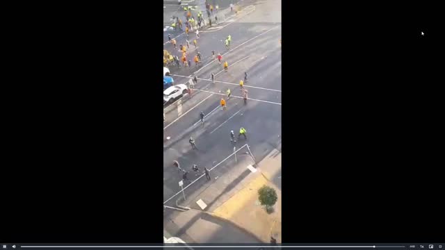Aussie Police abusing citizens, firing pepper balls at crowd.