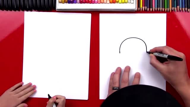 He drew an arc in imitation of his father